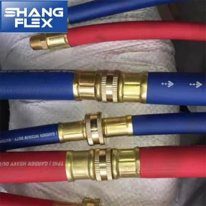 Mangueira de Ar Híbrida 1/4 pol. X 10 PÉS, Leve, Flexível, Mangueira de Compressor de Ar Durável com Acoplador Rápido Universal de Alumínio e Plugue Industrial