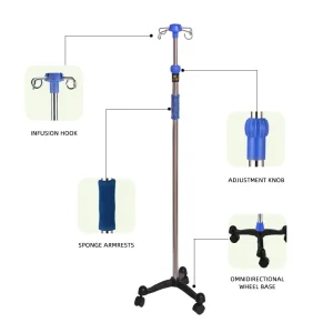 Factory Price Infusion Stand Top Wire Style Manufacturer Wholesale Floor Mobile Infusion Stand, Bottle Holder Infusion Rod