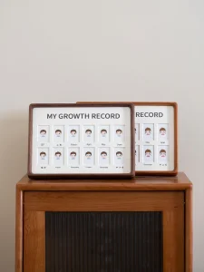 Children's One-Year-Old Commemorative Growth Photo 12 Months Birthday Record Creative Solid Wood Customizable Text A3/A4
