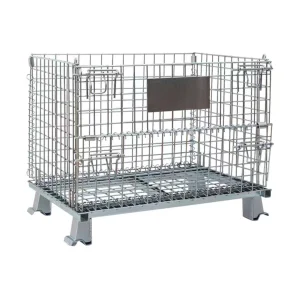 Heavy Foldable Wire Mesh Metal Pallet Folding Warehouse Lockable Storage Cages Wire Mesh Container Mesh Pallet