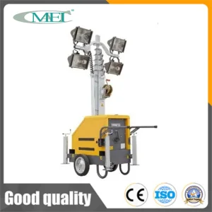 Conjunto de gerador diesel com farol LED, veículo de iluminação móvel, farol móvel para canteiro de obras