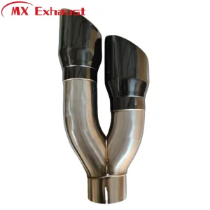 Universal Twin Exhaust Pipes AISI 304 Stainless Steel Chrome Black Finish 2.5'' Tail Pipe Muffler for BMW Truck