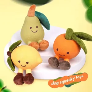Fruit Shape Short Plush And Latex Dog Squeaky Toy