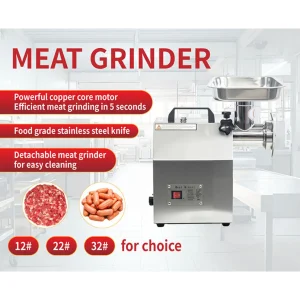 Moedor de Carne Industrial de Aço Inoxidável com Alta Velocidade