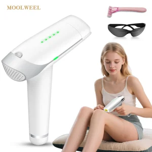 Moolweel T001 Professional Female Laser Epilator Home Use IPL Hair Removal Device Ice-Cold Smart Handset for Permanent IPL Laser