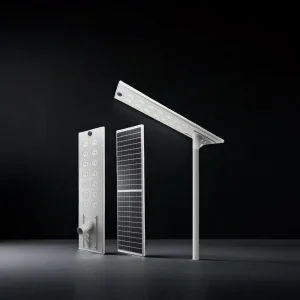 All-in-One Waterproof LED Street Light Motion Sensor Solar Powered LiFePO4 Battery Smart Switch for Smart Cities IP65 Road