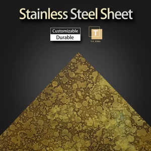 Antique Etched Textured Patina Brass Coated Cladding Decorative Metal Panel Antique 430 201 304 316 Stainless Steel Plate for Interior Wall Building