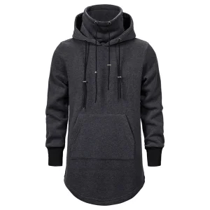 Custom Long Length 100% Cotton French Terry/Fleece Plain Hoodie
