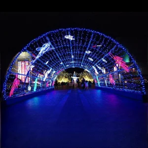 Outdoor 3D Walk Through LED Lighting Tunnel Winter Light Displays for Festival Wonderland Illumination