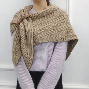 Factory High Quality Chunky Thick Knitted Sweater Scarf Cape Shawl for Women