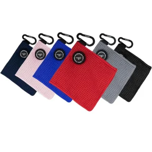 Small Golf Pocket Towel Magnetic Microfiber Towel with Clip for Cleaning Golf Balls Magnetic Golf Towel