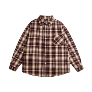 Custom Casual Oversize Blank Flannel Shirt Button up Long Sleeve Plaid Flannel Shirts for Men