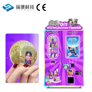 Factory Customized Vertical  OEM ODM Fully Automatic DIY Badge Making Vending Machine Self-service Unattended for Shopping Mall