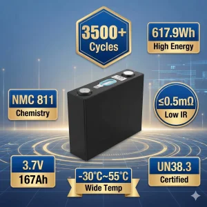 3.7V 167Ah NMC Ternary Prismatic Cell