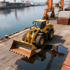 Cargadora de ruedas usada para proyectos de construcción