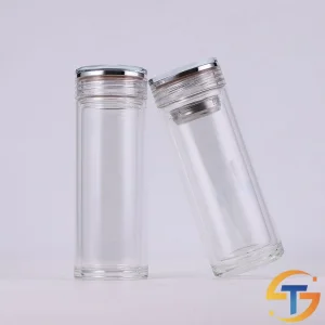 350ml/12oz Glass Water Bottle Double-Wall Glass Tumbler Custom Gift