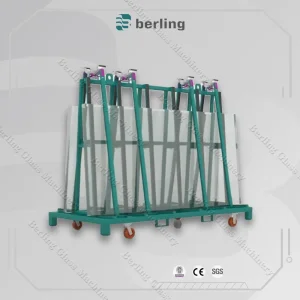 Mobile a Frame Glass Storage Rack with Lockable Casters for Stability