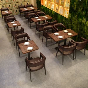 Hot Sell Vintage Restaurant Tables And Chairs Retro Commercial Restaurant Furniture Booth Sofa Seating Dining Chair And Tables