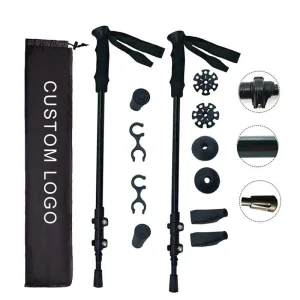 Antique Nordic 7075 Aluminum Telescoping Foldable Self Defense Hiking Trekking Poles Sticks