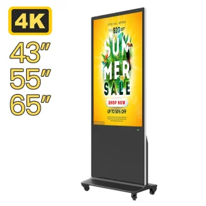 Floor Stand Indoor Electronic Digital Signage Advertising Screen Touch Kiosk Vertical LCD 43 Inch 1080P Commercial Display for Business
