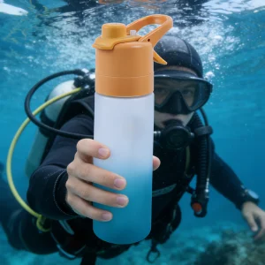 Personalized Kids' Plastic Water Bottle, Cute Cartoon Design BPA-Free with Gradient Effect, 500ml Portable Size for Travel