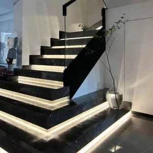 Custom Aluminum Hotel/Restaurant Staircase Step Light COB LED APP Control Dimmable 12W Water Design 3000K-6000K Color Temp CRI80