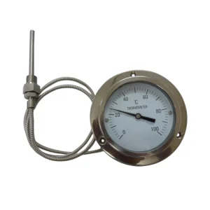 High Quality 0-100c Capillary Pressure Temperature Gauge 63mm 100mm Industrial Stainless Steel Bimetal Thermometer