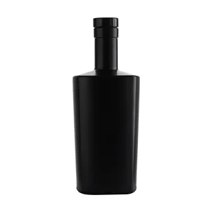 Wholesale 750 ml matte black liquor wine glass bottle