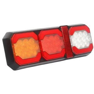 E-Markuniversal LED T Ail Lamp Modular Square Combined Trailer Rear Light Tail Light Stop Brake Turn Signal Light White Reverse Modern DIY Design for Truck