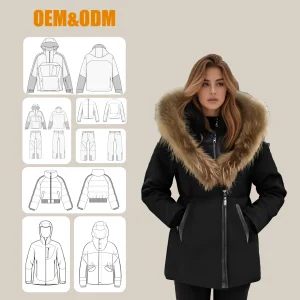 Outdoor Waterproof Windproof Down Jacket for Women Winter Jackets Fur Parka
