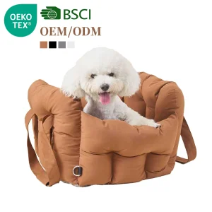 Simple Fashion Portable Square Solid Linen Fiber Dog Car Seat Bed