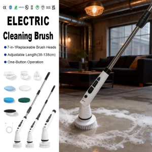 IPX7 Waterproof 7 In 1 Rechargeable Plastic Electric Floor Cleaning Brush For For Bathroom