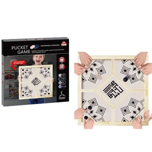 ITTL Indoor Family Pucket Game 2 to 4 Players Active Wooden Chess Board Toy for Children