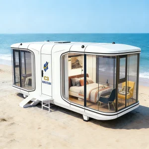 Prefab Modular Container Style Capsule House Modular Accommodation Unit Modern Glamping Cabin