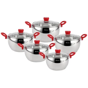 Hot Seller Induction Soft Touch Safest Stainless Steel Apple Shape Cookware