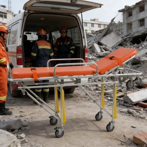 Professional Medical Loading Stretcher for Ambulance Emergency Rescue with Reinforced Aluminum Alloy Frame and Mattress