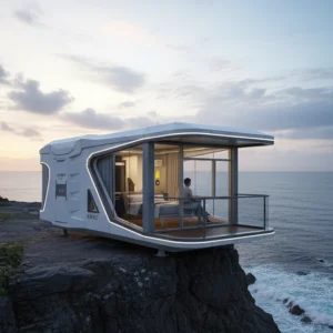 Casa cápsula modular segura y lujosa, precio de hotel móvil de lujo, casa pequeña tipo manzana, cabaña de estructura de acero prefabricada, casa prefabricada
