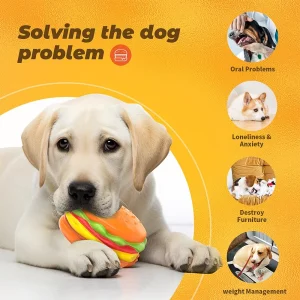 Hamburger Squeaky Dental Rubber Toy