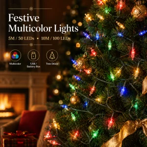 Vintage LED Light Christmas Holiday Tree Decorative Lights