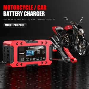 12V 6A Cargador de Batería Inteligente: Batería AGM Start Stop con Apagado Automático al Cargar Completo; 10-Stage Cargador de Batería de Plomo Ácido