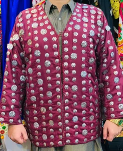 Graceful Men's Traditional Woolen Casual Autumn Sleeveless Embroidered Waistcoat Jacket for Groom Mehndi Eid Cultural