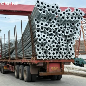 Outdoor 6m 7m 8m 9m 10m 12m Solar Galvanized Electrical Steel Octagonal Tapered Fiber Optic Street Lamp Pole Lighting Post Price