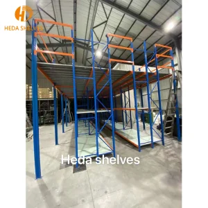 Two Levles Second Floor System Mezzanine Heavy Duty Steel Storage Platform for Factory Mezzanine Projects