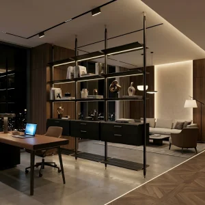 Modern Minimalist Wall Bookshelf with LED Light