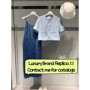Wholesale Replica Online Store Fashion Factory Brand Name Mirror Plus Size Ladies Girl Evening Dress Women Clothing Luxury Replica Design Women's Dress