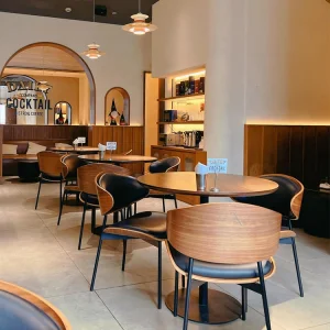 American Industrial Retro Style Vintage Bistro Furniture Fast Food Hamburger Shop Cafe Chair Restaurant Dining Table and Chair