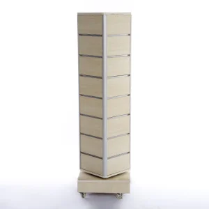 Yiwu Hotter Four Rotatable and Removable Wooden Display Shelf with Wheel