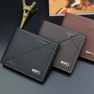 High Quality Fashion Men Business Wallet Multi-Functional PU Leather Coin Purse Portable Credit Card Holder Short Clutch Handbag Wallet Purse Wholesale