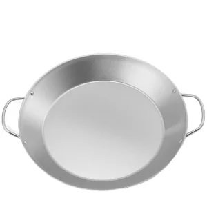 Spanish Steel Wok Pan Chef Grill Pan for BBQ and Paella Induction Compatible Metal Cooking Pan for Home Use