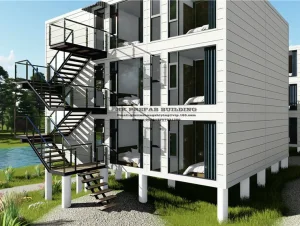 40feet Modular Shipping Container Multilevel Apartment for Family Owned Hotel.